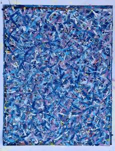 Josip Rubes, Abstract artwork, 55 x40 cm., enamel on paper, 2025.